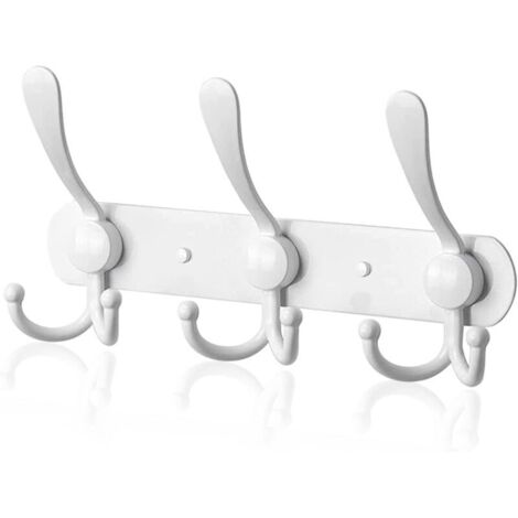 Bardusch-Porte-manteau mural à 3 crochets tri en acier inoxydable, blanc, pour entrée