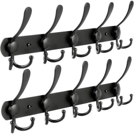 Bardusch-Porte Manteaux muraux, 2 Paquets de 15 Crochets Rail Mural en Acier Inoxydable pour Porte Manteau Porte Serviettes Peignoir Salle de Bain Salle de Bain Entrée