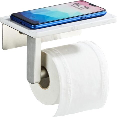 Bardusch-Porte-Papier Toilette en Nickel brossé avec étagère, vis en Acier Inoxydable 304, Support Mural en marbre avec Rangement