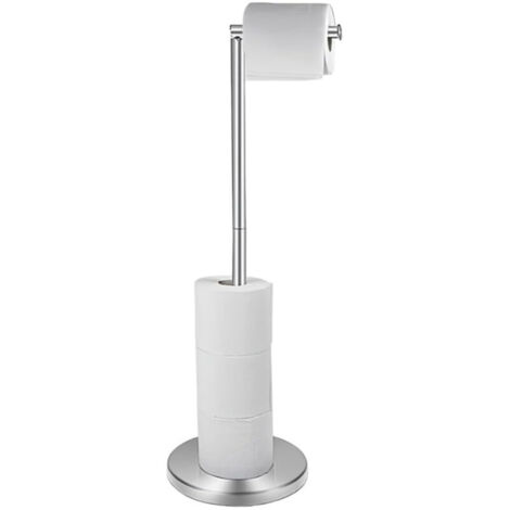 Bardusch-Porte Papier Toilette sur Pied, Distributeur de Papier en Acier Inoxydable, Support Porte-Papier Hygiénique Dérouleur(Argenté)
