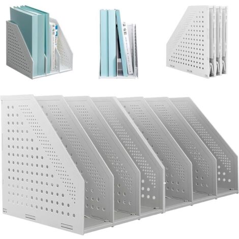 Bardusch-Porte-revues pliable durable pour documents de bureau, étagères pour livres, CD, étagères, bureau, bibliothèque, maison et école,quatre compartiments de rangement