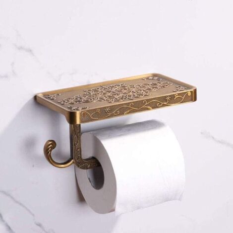 Bardusch-Porte-Rouleau de Papier Toilette Double avec étagère, Support Mural pour Papier Toilette de Salle de Bain