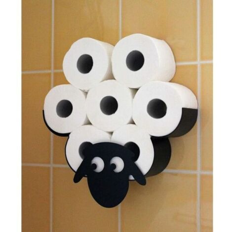 Bardusch - Porte-rouleau de papier toilette mural en forme de mouton en métal Noir[188]