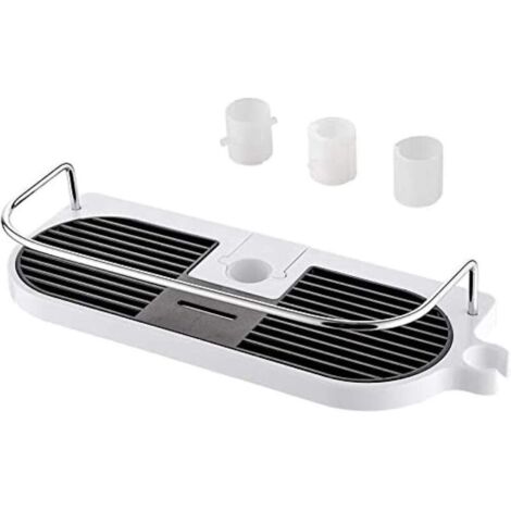 Bardusch-, Porte Savon Douche, Support sans Percage, Étagère pour Tringle de Douche 19mm-25mm, Noir et Blanc