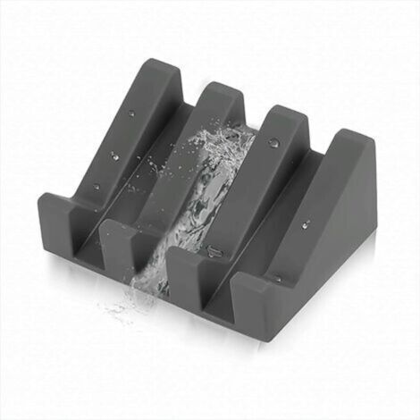 Bardusch-Porte Savon Silicone Moderne - Anti-dérapant - Support à Savon Design Élégant pour Salle de Bain ou Cuisine - Surface Inclinée avec Évacuation d'eau pour Mieux Conserver Le Savon