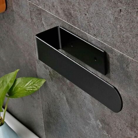 Bardusch-Porte Serviette Salle De Bain Noir, Adhesif Accroche Support Porte Torchon Mural sans Percage, Porte Serviette de Salle de Bain Mural en Acier Inoxydable pour Cuisine et Toilette