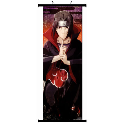 Bardusch-Poster Naruto, grand poster BD, Naruto Itachi Uchiha, décoration murale tissu, 90 x 30 cm
