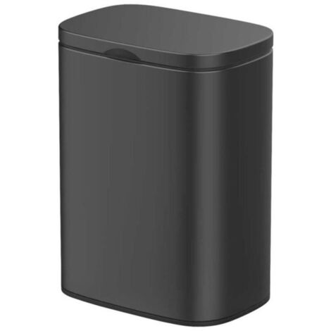 Bardusch - Poubelle murale en inox mat \"Sare\" - Noir - 5 L