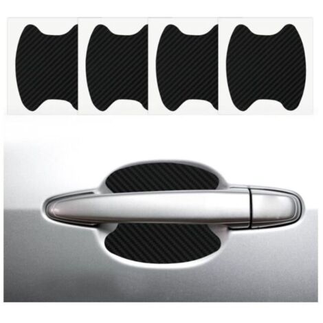 Bardusch-Protection Poignee Porte Voiture, 16Pcs Autocollants Extérieurs de Voiture, Covering Carbone Film Covering Voiture, Covering Noir