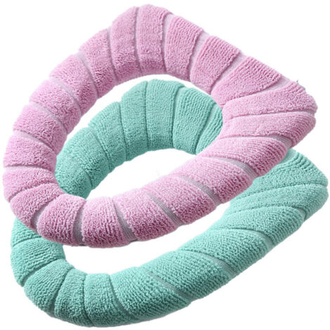 Bardusch - Protège-siège de toilette - Coussinets de siège de toilette doux, épais, chauds, extensibles et lavables, lot de 2