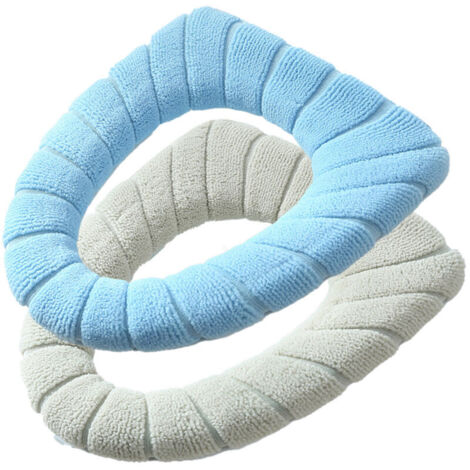 Bardusch-Protège-siège de toilette - Coussinets de siège de toilette doux, épais, chauds, extensibles et lavables, lot de 2