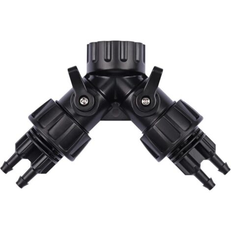 Bardusch Raccord Connecteur adaptateur de tuyau d'irrigation goutte à goutte de 6,35 mm vers connecteur adaptateur de robinet, répartiteur en Y à 2 voies pour tuyau d'arrosage de 1,9 cm vers tuyau