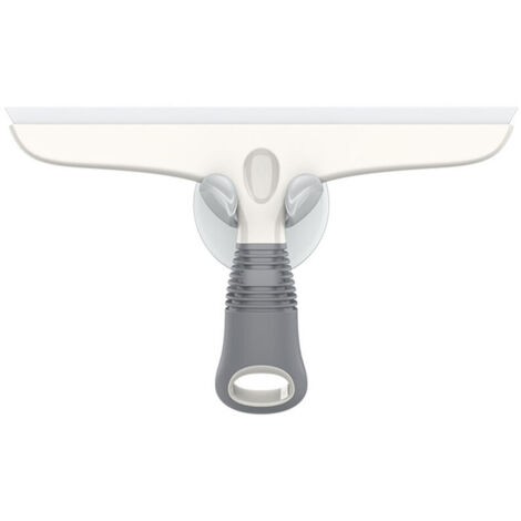 Bardusch Raclette en Silicone avec Support Ventouse, Raclette Polyvalente pour Vitre, Pare-Brise de Voiture, Fenêtre, Porte de Douche, Salle de Bain, Raclette Tout Usage, Blanc et Gris