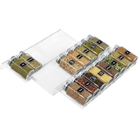 Bardusch-Rangement,Étagère Pour Tiroirs Porte Epice Support Epices Cuisine Organisateur Grande Capacité Extensible De 20Cm À 40Cm 3 Niveaux