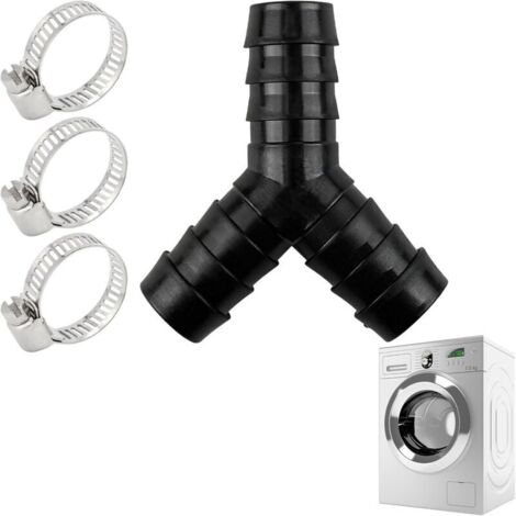 Bardusch-Répartiteur En Y à 2 Voies pour Tuyaux De Vidange, 4Pièces Raccord Double évacuation pour Lave-Linge Et, Double Evacuation Machine A Laver avec 3Colliers De Serrage pour Lave-Vaisselle Et Sèc