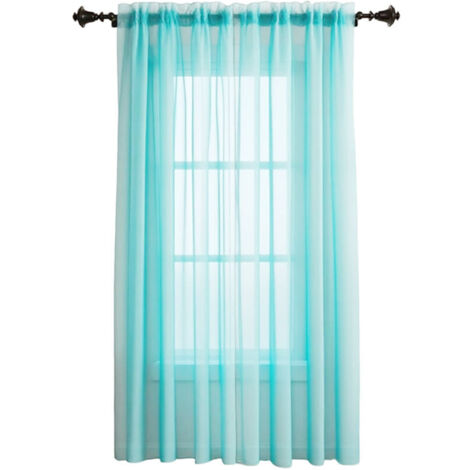Bardusch-Rideaux voilages unis, semi-transparents, 2 panneaux pour salon, rideaux en tulle pour chambre, décoration de Noël, 80 cm de large x 200 cm de long