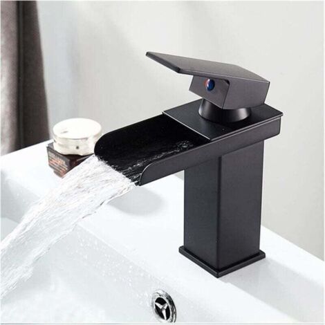 Bardusch-Robinet de lavabo cascade en laiton sans plomb, robinet monotrou pour eau chaude ou froide, robinets d'évier