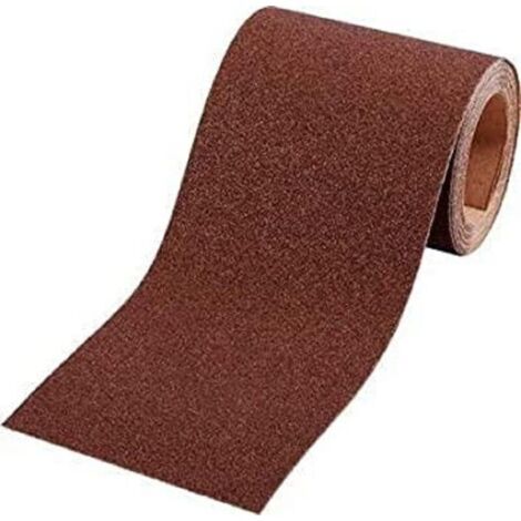 Bardusch-Rouleau abrasif 5 m x 93 mm en corindon de grain 180, encollage de résine synthétique de haute qualité et support papier renforcé pour le ponçage moyennement fin du bois et du métal
