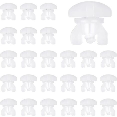 Bardusch Rouleaux de Rail de Rideau,20 PCS Arrêts de Tringle à Rideau Bouchons de Tringle Bouchons de Rideau Rail de Draperie en Plastique Glisseur Coulissant Accessoires de Remplacement