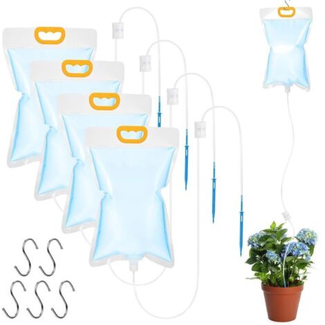 Bardusch-Sac Darrosage Automatique, Système Dirrigation avec Interrupteur de Commande Réglable, Dispositifs Arrosage pour Plantes Intérieur Extérieur, 5 Pièces 3,5 L