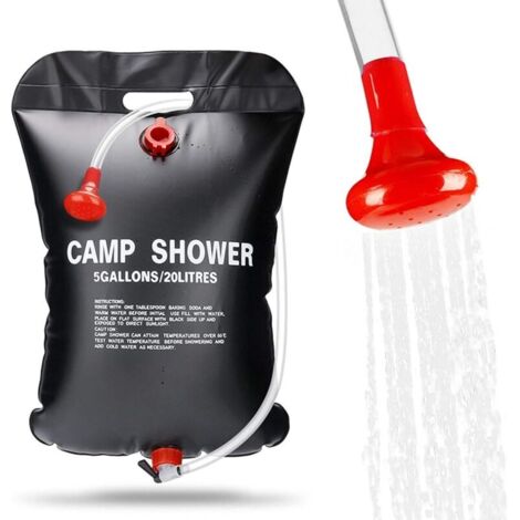 Bardusch - Sac de Douche Solaire,20l Solaire Douche de Camping Sac de Douche Pliant Portatif Extérieur pour Douche avec Flexible Commutable Tête de Douche Chauffe Eau Solaire pour Randonnée Escalade