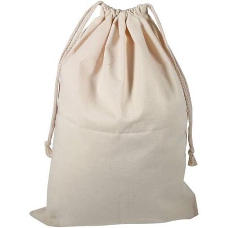 Bardusch-Sac linge coton beige 30 x 40 cm, cordon verrouillage, grande capacité, usage domestique/voyage
