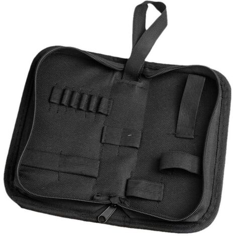 Bardusch Sacoche à outils monobloc, résistante et imperméable, en toile Oxford, idéale pour électricien, menuisier, mécanicien ou pour la réparation de montres. Fermeture éclair, enrouleur, poches zip