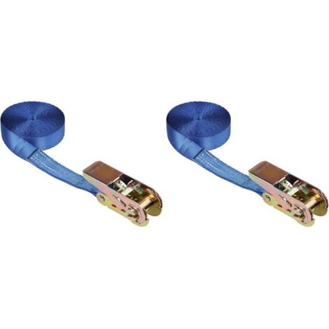 Bardusch-Sangle d'arrimage à cliquet, en Une Seule pièce, Bleue, 25 mm/5 m, capacité d'arrimage 800 kg, Bleu (Lot de 2)