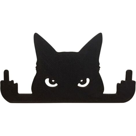 Bardusch-Sculpture de Chat lorgnant  Statue de Chat Noir lorgnant  Décorations de Chat Noir pour l'arrière Cour, Ornement de pelouse de Signe de Chat Mignon, décor extérieur de Cour