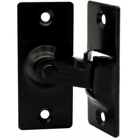 Bardusch-Serrure de porte en acier inoxydable à angle droit à 90 degrés, utilisée pour les clôtures en bois, les portes et fenêtres, les portes coulissantes (black)