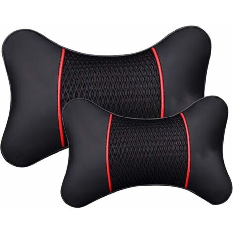 Bardusch-Siège de Voiture en Cuir protège Oreiller de Cou de Voiture de sécurité Appui tête de Voiture Soutien Dossier Coussin Oreiller Repose Cou(28 x 18cm)