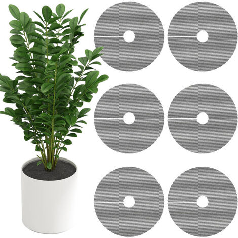 Bardusch-Six grilles de 15,7 pouces pour pots de fleurs, découpables, pour empêcher les animaux ou les bébés de creuser dans la terre des pots de fleurs.