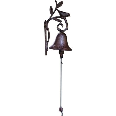 Bardusch-Sonnette murale fonte oiseaux, cloche fer rustique intérieur/extérieur, style campagne américain