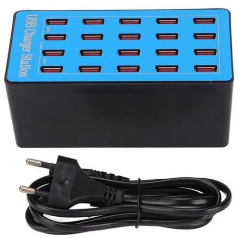 Bardusch-Station de recharge multiple Anwintk‑A5+ Chargeur Rapide USB 5V 20A 100W 20 Ports Hub USB Station de Charge avec 7544795961458