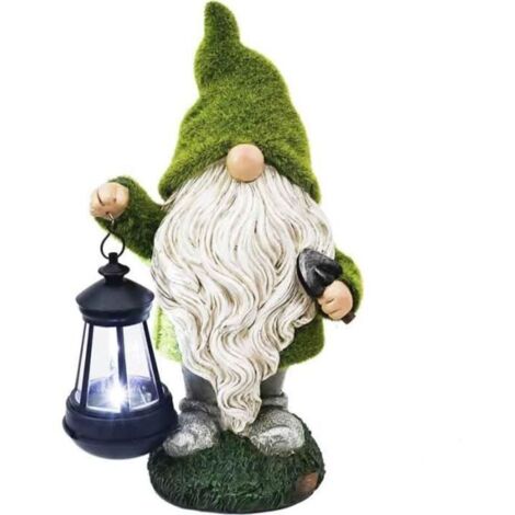 Bardusch - Statue de Jardin Nain Drôle GNOME avec Lampes Solaires - - Résine Durable - Multicolore