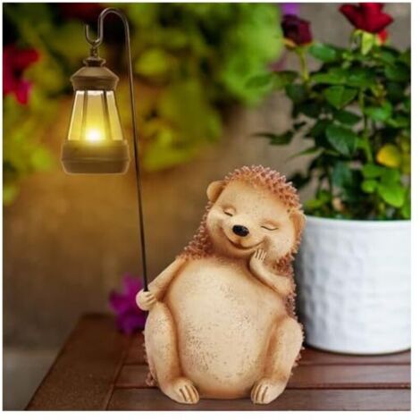 Bardusch - Statue Solaire de Jardin Hérisson Ornament Outdoor, Figurine d'animal de Jardin Avec Lumière Solaire, Hérisson Décoratif pour la cour, Cadeau de Pendaison de Crémaillère