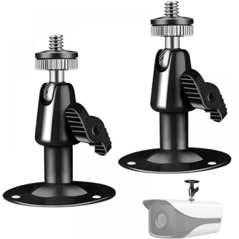 Bardusch-Support Caméra Extérieur Mural, 360° Réglable Fixation Support Murale Camera Surveillance Intérieur et Extérieur Plafond RéGlable pour Surveiller L'Installation avec des Vis, 2 Pièces