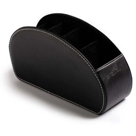 Bardusch-Support de télécommande en cuir PU, organiseur multifonction avec 5 compartiments, boîte de rangement pour télécommandes TV, crayons, pinceaux de maquillage