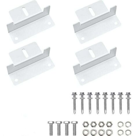 Bardusch - Support et fixation de panneau solaire,4 Pièces Panneaux Solaires en Z Supports pour Montage Panneau Solaire, Support Z avec écrous et Vis pour Camping-car