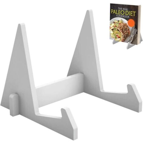 Bardusch-Support livre acrylique amovible blanc, idéal livres cuisine/albums, présentoir transparent simple