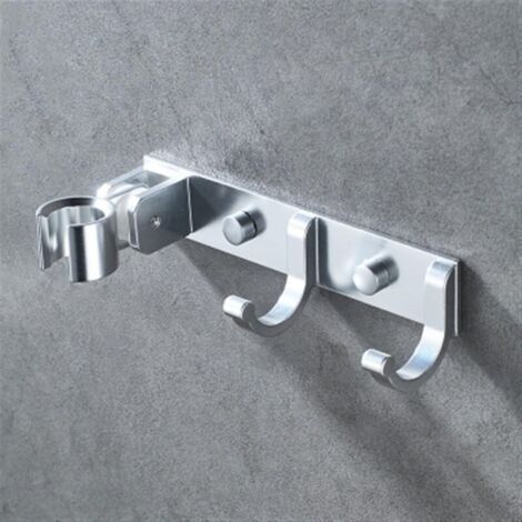 Bardusch-Support porte-serviettes intégré pommeau douche en aluminium, 1 pièce, finition noir/argent
