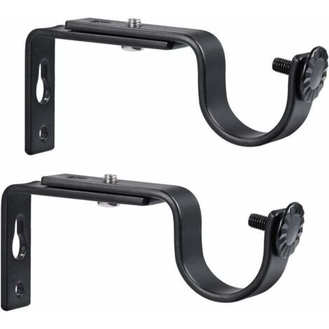 Bardusch – Supports de tringle à rideau réglables 20-28mm – Fer noir – Lot de 2 – Installation facile pour maintien ferme des rideaux