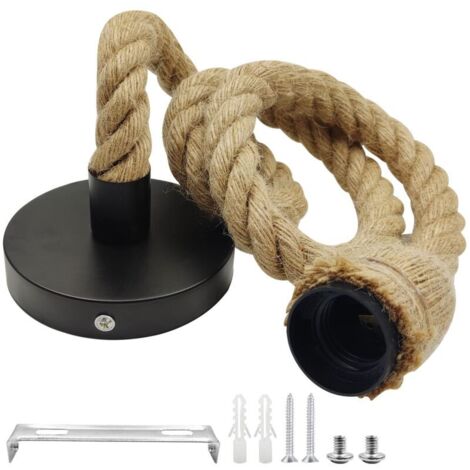 Bardusch-Suspension E27 corde chanvre 100 cm – rétro industriel – bar/café/restaurant – sans ampoule