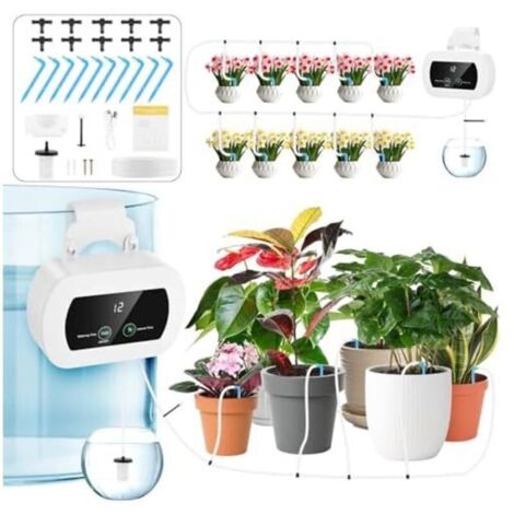 Bardusch - Système D'arrosage Automatique D'intérieur pour 10 Plantes en Pot, 300 Modes Arrosage Kit D'irrigation Goutte à Goutte Automatique Rechargeabilité pour Interieur, Balcons