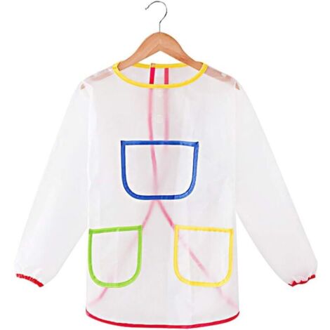 Bardusch - Tablier peinture enfants unisexe – imperméable, manches longues, 3 poches – art/cuisine/repas/scolaire