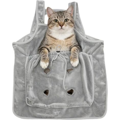 Bardusch-Tablier Porteur en Peluche pour Animal,Poche De Transport pour Chat Ajustable Et Portable en Sac De Couchage  Tablier de Portage sur Épaule pour Petits Animaux - pour Dortoir Appartement