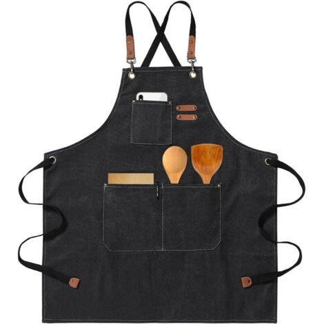 Bardusch-Tablier travail unisexe – 3 poches – sangle réglable – cuisine/peinture/poterie