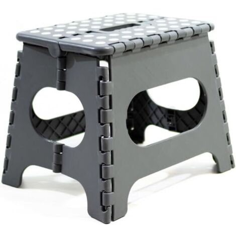 Bardusch-Tabouret pliable PVC résistant 1 marche, 27 x 33 x 26,5 cm, usage cuisine ou comme escabeau bas