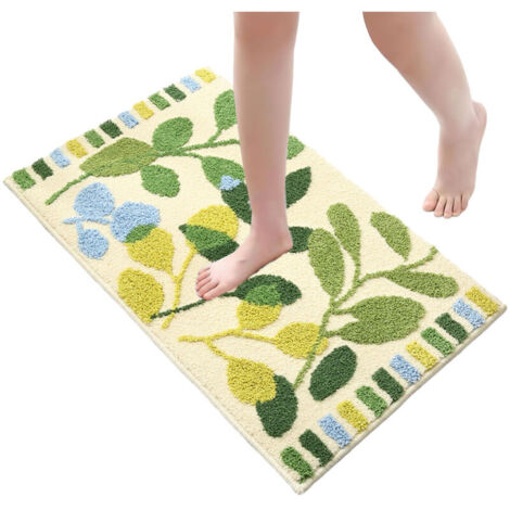 Bardusch-Tapis de salle de bain antidérapant à motif de plantes en feuilles, tapis de sol absorbant, paillasson antidérapant, tapis de chambre