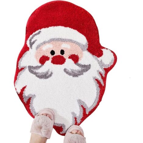 Bardusch-Tapis de salle de bain décoratif de Noël, motif Père Noël/sapin, sol festif